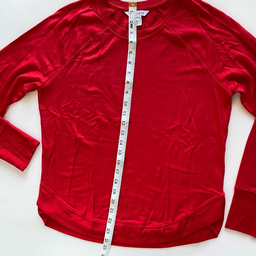 Athleta Beyond Soft Matador Red Long Sleeve Mindset Sweatshirt Top Size S View 6